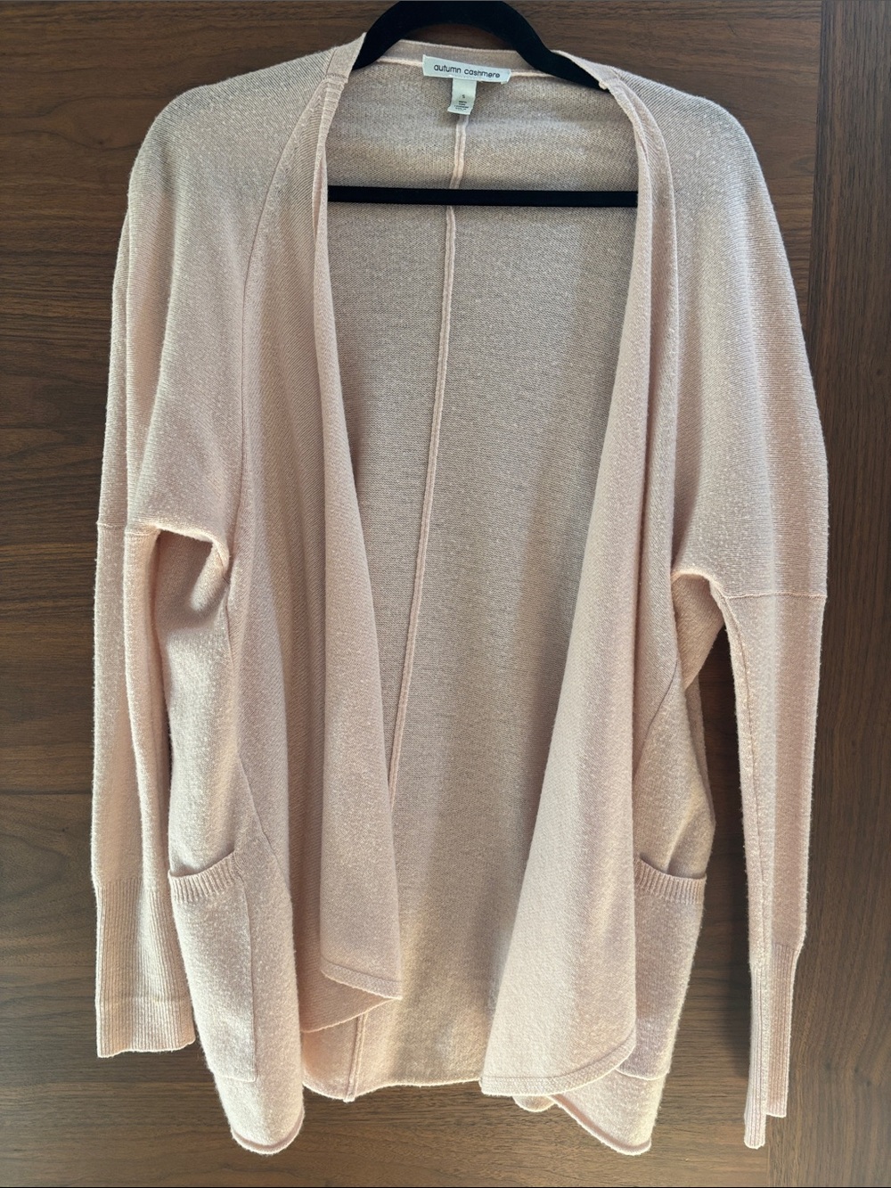 Autumn Cashmere Lightweight Open-Front Cardigan in Blush